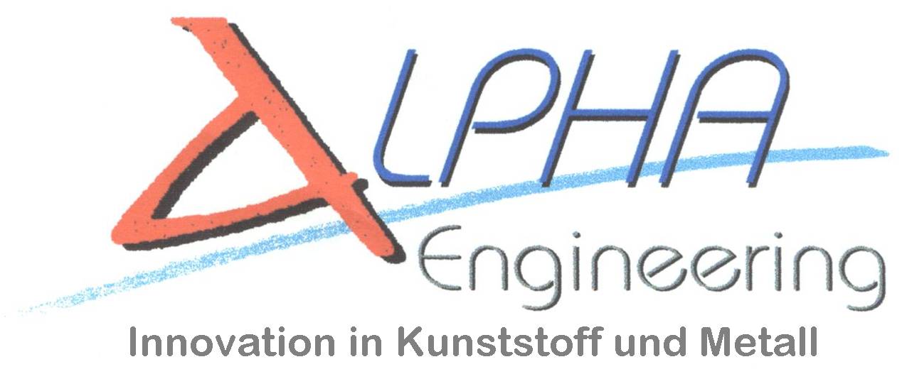 Logo der Firma Alpha Engineering GmbH - Innovation in Kunststoff und Metall