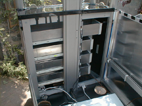 Innenleben des Ben & Jerry&acute;s Eis-Verkaufswagens